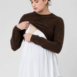 Sandy Detachable Nursing Knit - Chocolate | Ripe Maternity | CARRY | Maternity and Nursing Sweaters Canada