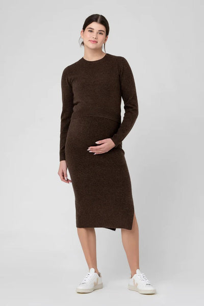 Sandy Detachable Nursing Knit - Chocolate | Ripe Maternity | CARRY | Maternity and Nursing Sweaters Canada