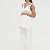 Knit Wide-Leg Pant | Off White | Legoe Heritage | CARRY Maternity | Maternity Pants Canada