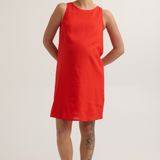 Chic Maternity Linen-Blend Shift Dress (Red) | CARRY