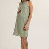 Chic Maternity Linen-Blend Shift Dress (Soft Sage) | CARRY