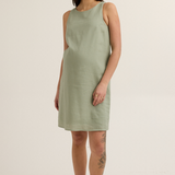 Chic Maternity Linen-Blend Shift Dress (Soft Sage) | CARRY