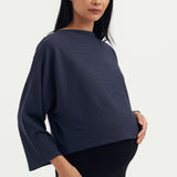 Simone Dolman Maternity Top - Steel Blue | CARRY | Maternity Tops Canada