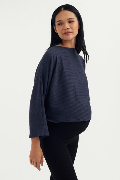 Simone Dolman Maternity Top - Steel Blue | CARRY | Maternity Tops Canada