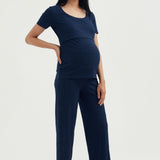 Soft Essential Bamboo Rib Nursing Lounge Set | Navy | Maternity and Nursing Loungewear Canada