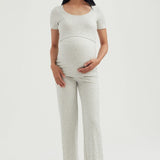 Soft Essential Bamboo Rib Nursing Lounge Set | Grey Mix | CARRY Maternity | Maternity and Nursing Loungewear Canada