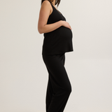 Soft Modal Rib Over Bump Maternity Pant (Black) | CARRY