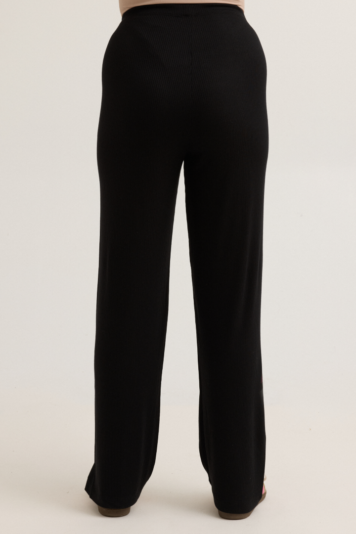 Soft Modal Rib Over Bump Maternity Pant (Black) | CARRY