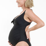 Tie Front Black One Piece Maternity & Nursing Swimsuit | Ripe | CARRY | Toronto Canada