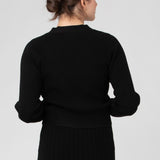 Tiffany Crop Knit Maternity Cardi | Black | Ripe Maternity | Maternity Sweaters Canada