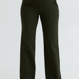 Cozy Fleece Maternity Wide-Leg Pant (Forest Green) | CARRY