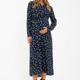 Spot Maternity Shirt Dress (Navy Dot) | Ripe Maternity
