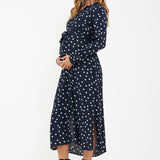 Spot Maternity Shirt Dress (Navy Dot) | Ripe Maternity