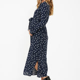 Spot Maternity Shirt Dress (Navy Dot) | Ripe Maternity