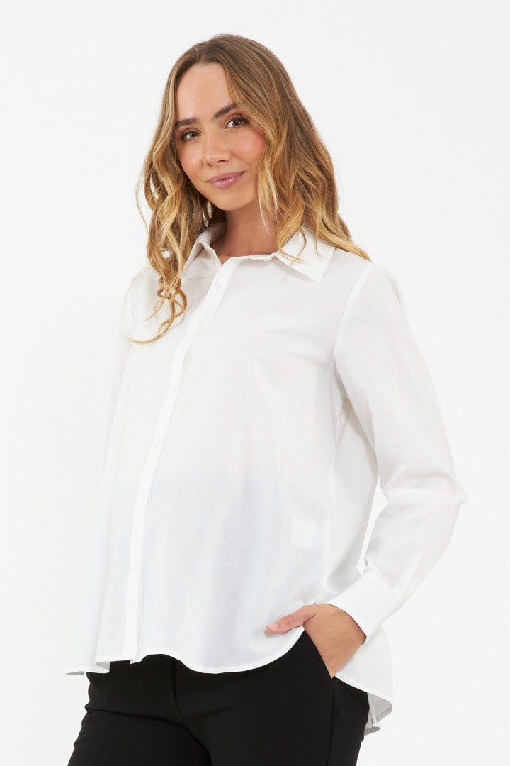 Tori Classic Maternity Shirt (White) | Ripe Maternity Canada