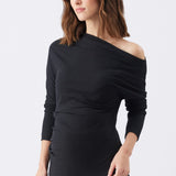 Off-Shoulder Rib Top