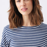 Claudette Long Sleeve Nursing Top (Navy Stripe) | Ripe Maternity