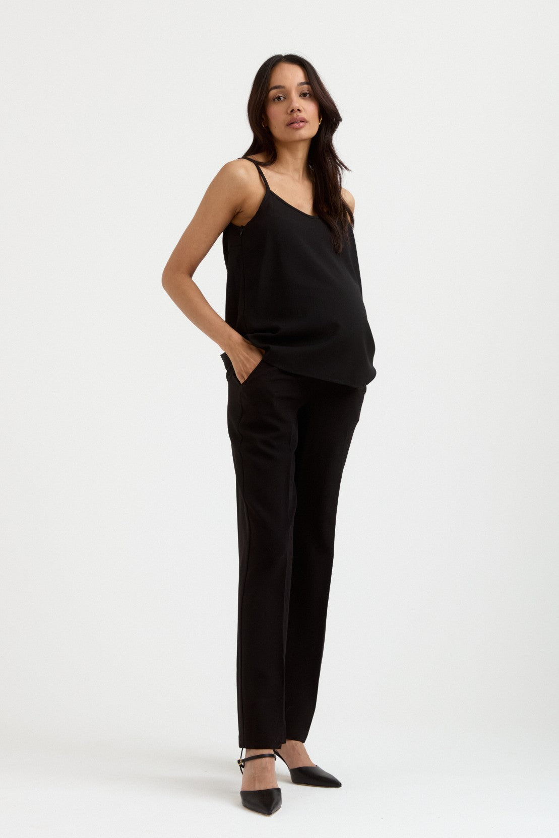 New* Black Motherhood Maternity Modern Flare Career Pants (Size