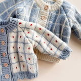 Windowpane Baby Cardigan