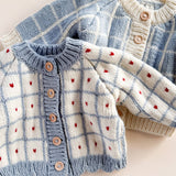 Windowpane Heart Baby Cardigan