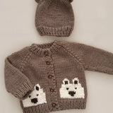 Bear Baby Cardigan (Tan) | The Blueberry Hill Canada