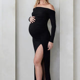 The Off The Shoulder Evening Dress (Black) | BUMPSUIT Canada