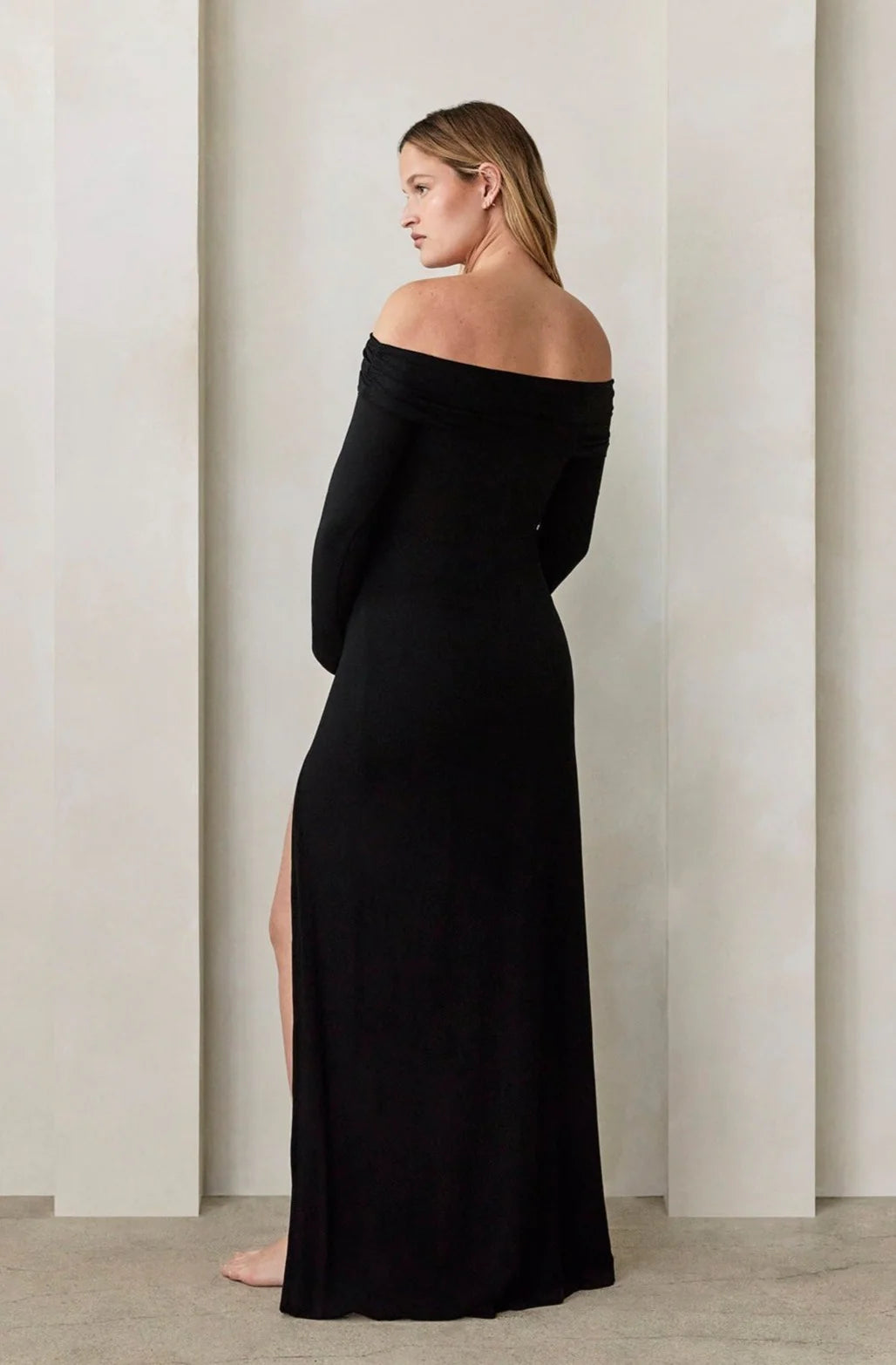 The Off The Shoulder Evening Dress (Black) | BUMPSUIT Canada