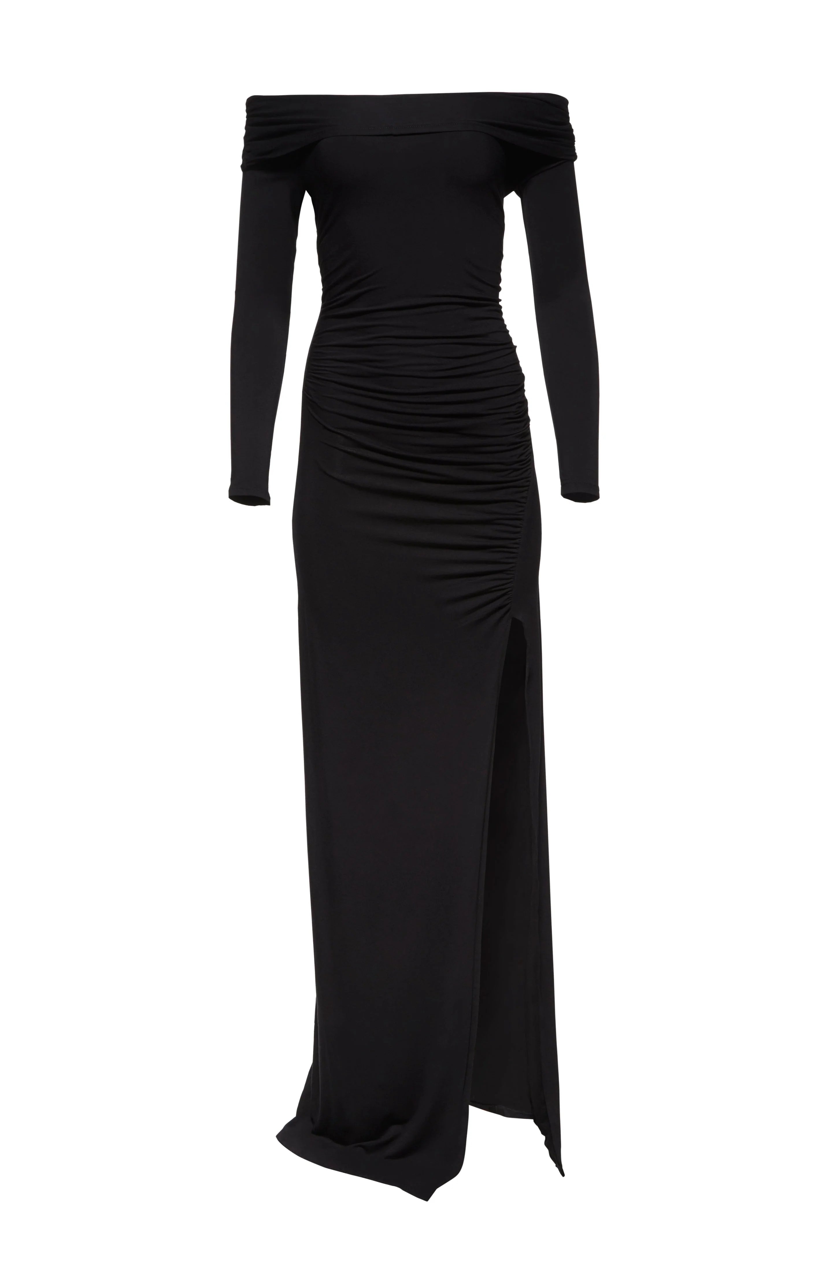 The Off The Shoulder Evening Dress (Black) | BUMPSUIT Canada