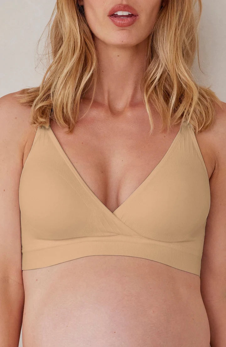 Ultimate Nursing Bra (Beige) | Women's Breastfeeding Bra | BUMPSUIT