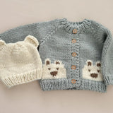 Bear Baby Cardigan (Bowie Grey) | The Blueberry Hill Canada