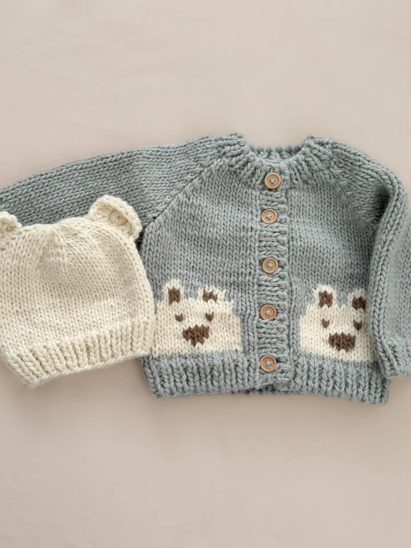 Bear Baby Cardigan (Bowie Grey) | The Blueberry Hill Canada