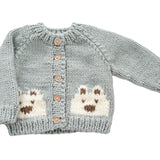 Bear Baby Cardigan (Bowie Grey) | The Blueberry Hill Canada