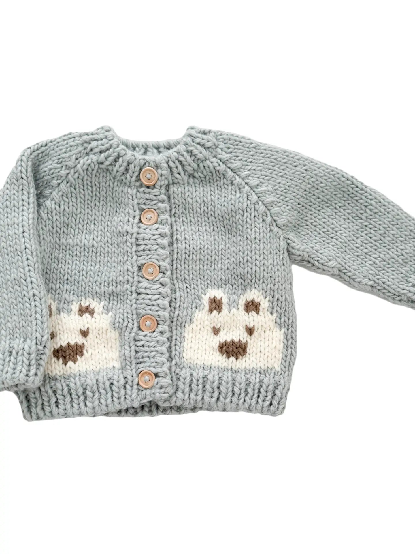 Bear Baby Cardigan (Bowie Grey) | The Blueberry Hill Canada