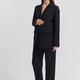 Relaxed Boyfriend Maternity Blazer (Black) | Legoe Heritage