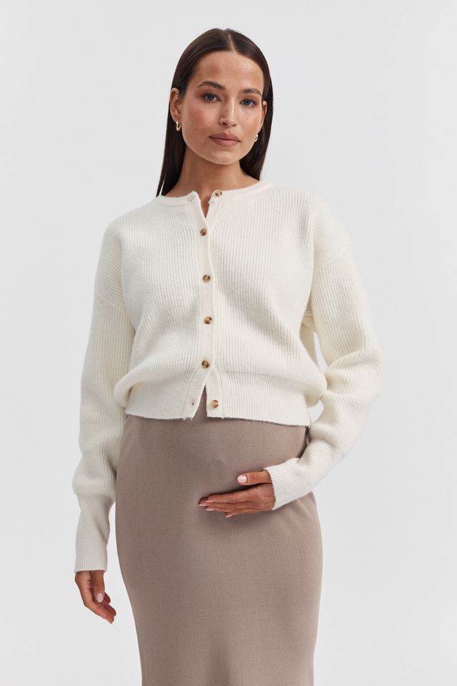 Celine Maternity Cardigan (Cream) | Legoe Heritage