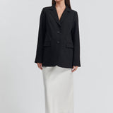 Relaxed Boyfriend Maternity Blazer (Black) | Legoe Heritage