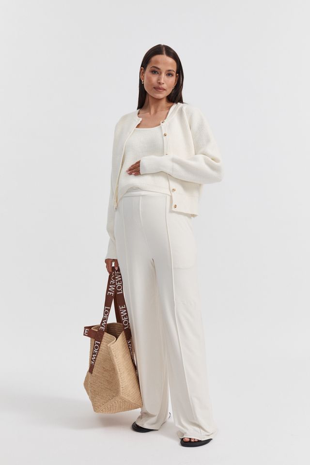 Celine Maternity Cardigan (Cream) | Legoe Heritage