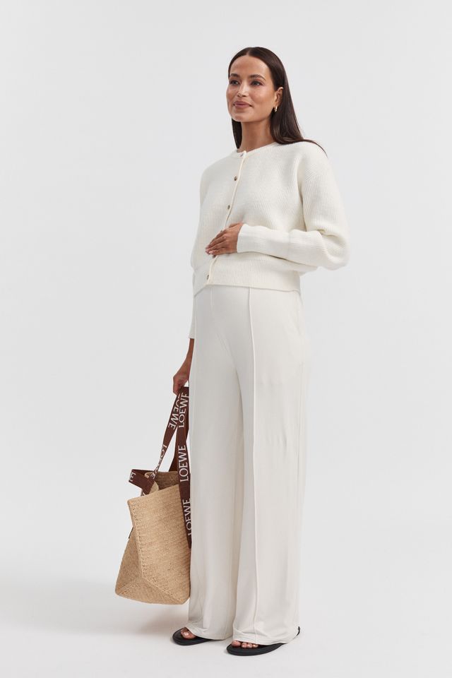 Celine Maternity Cardigan (Cream) | Legoe Heritage