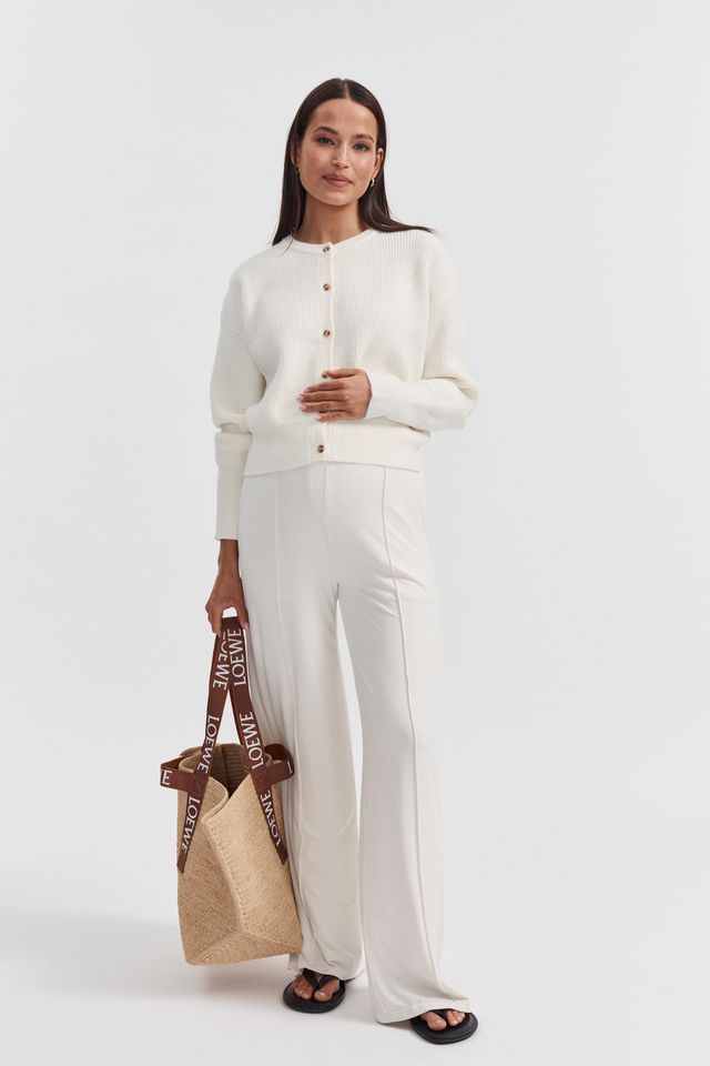 Celine Maternity Cardigan (Cream) | Legoe Heritage