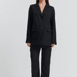 Relaxed Boyfriend Maternity Blazer (Black) | Legoe Heritage