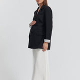 Relaxed Boyfriend Maternity Blazer (Black) | Legoe Heritage