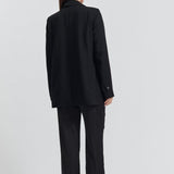 Relaxed Boyfriend Maternity Blazer (Black) | Legoe Heritage