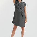 Belted Woven Dress | Olive Green | CARRY Maternity | Maternity and Nursing Work Dress Canada