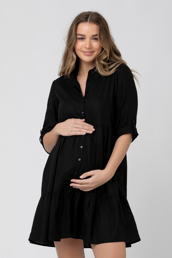 Adel Button Through Dress | Ripe Maternity | CARRY | Maternity Canada