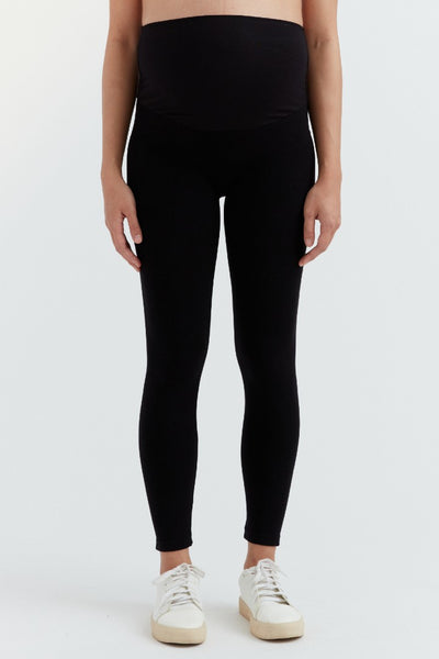 Black Bamboo Full Length Paneled Maternity Leggings | CARRY | Carry Maternity | Toronto Canada