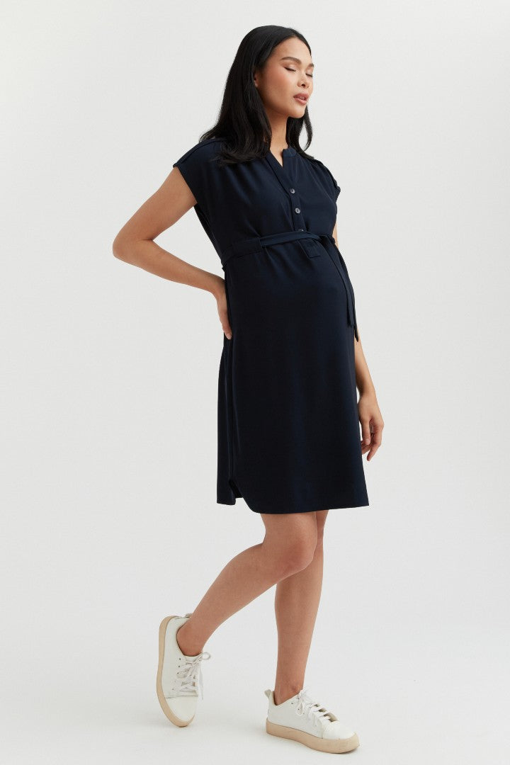 Navy 2025 belted dress