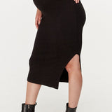 Butter-Soft Slit Knit Maternity Skirt | CARRY | Maternity Store |Toronto Canada