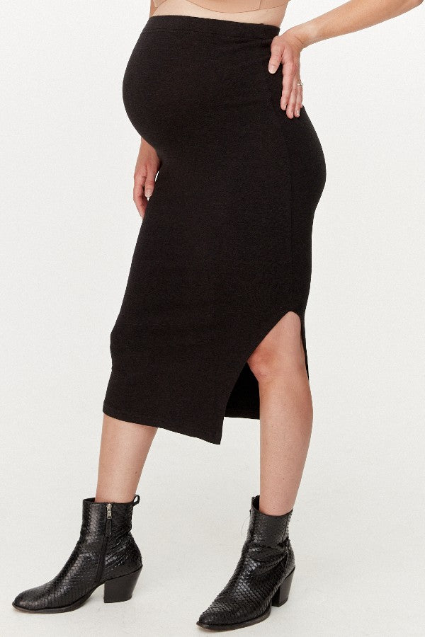 Ribbed Knit Maternity Pencil Skirt - Black — Nurtured