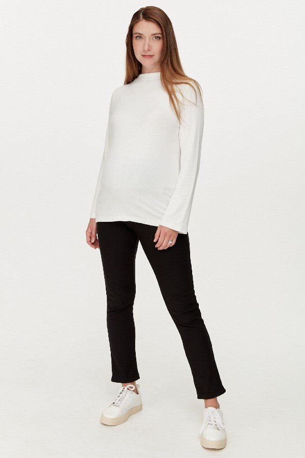 Butter-Soft White Mock Neck Maternity Sweater | CARRY | Maternity Store | Toronto Canada