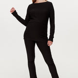 Cozy Fleece Black Split Front Maternity & Nursing Sweater | CARRY | Maternity Store Toronto Canada